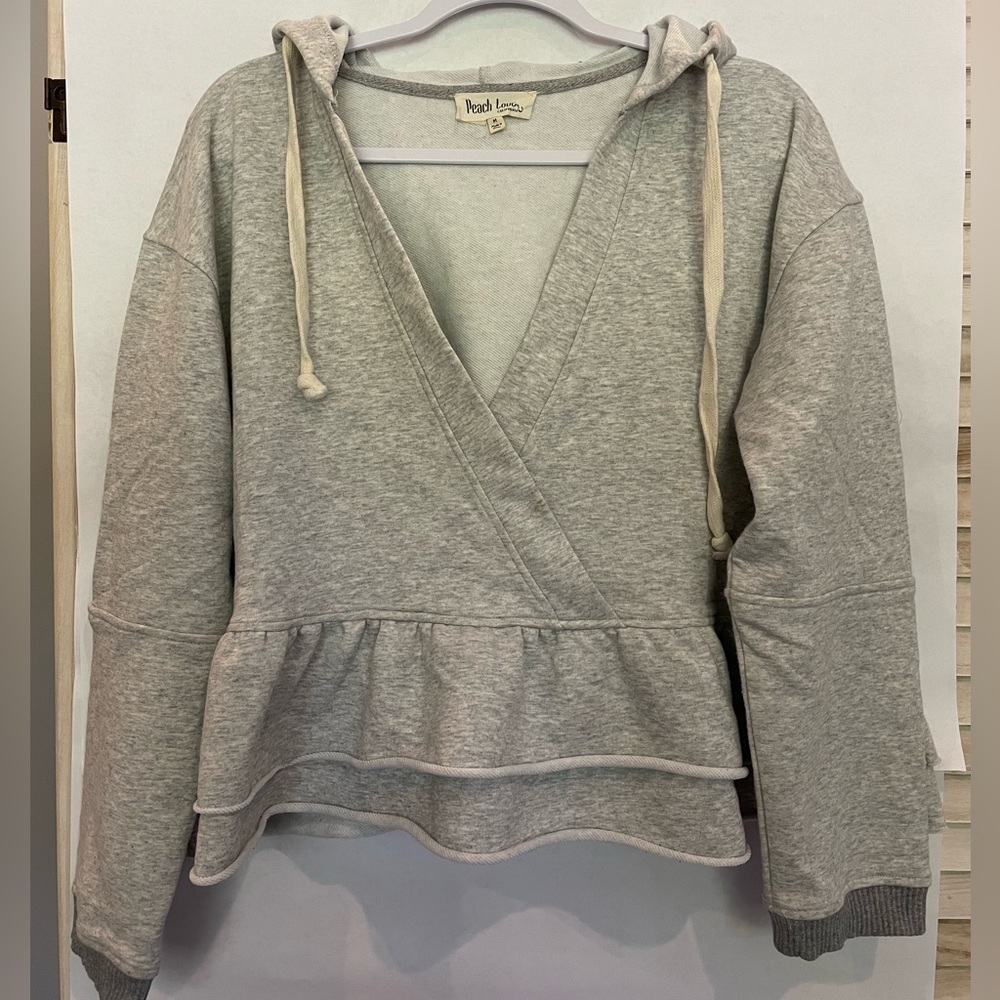 Peach Love Peplum Sweatshirt - Medium